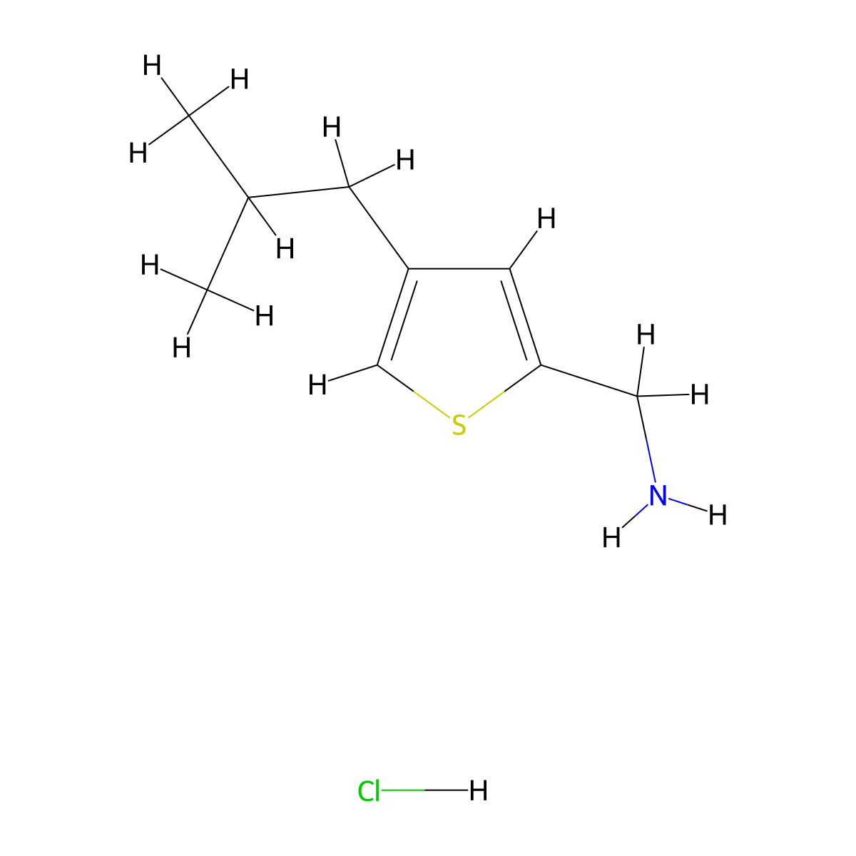 [4-(2-Methylpropyl)thiophen-2-yl]methanamine hydrochloride molecular structure, CAS 1909309-50-7