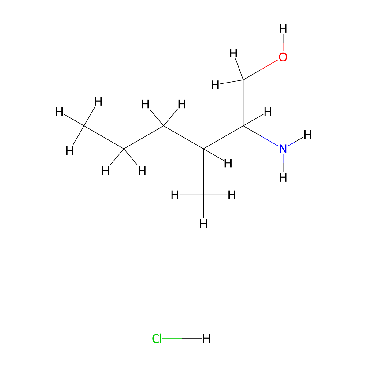 2-Amino-3-methylhexan-1-ol hydrochloride molecular structure, CAS 1909309-56-3