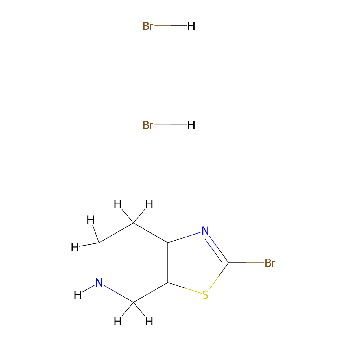 2-bromo-4H,5H,6H,7H-(1,3)thiazolo(5,4-c)pyridine dihydrobromide molecular structure, CAS 1909309-59-6