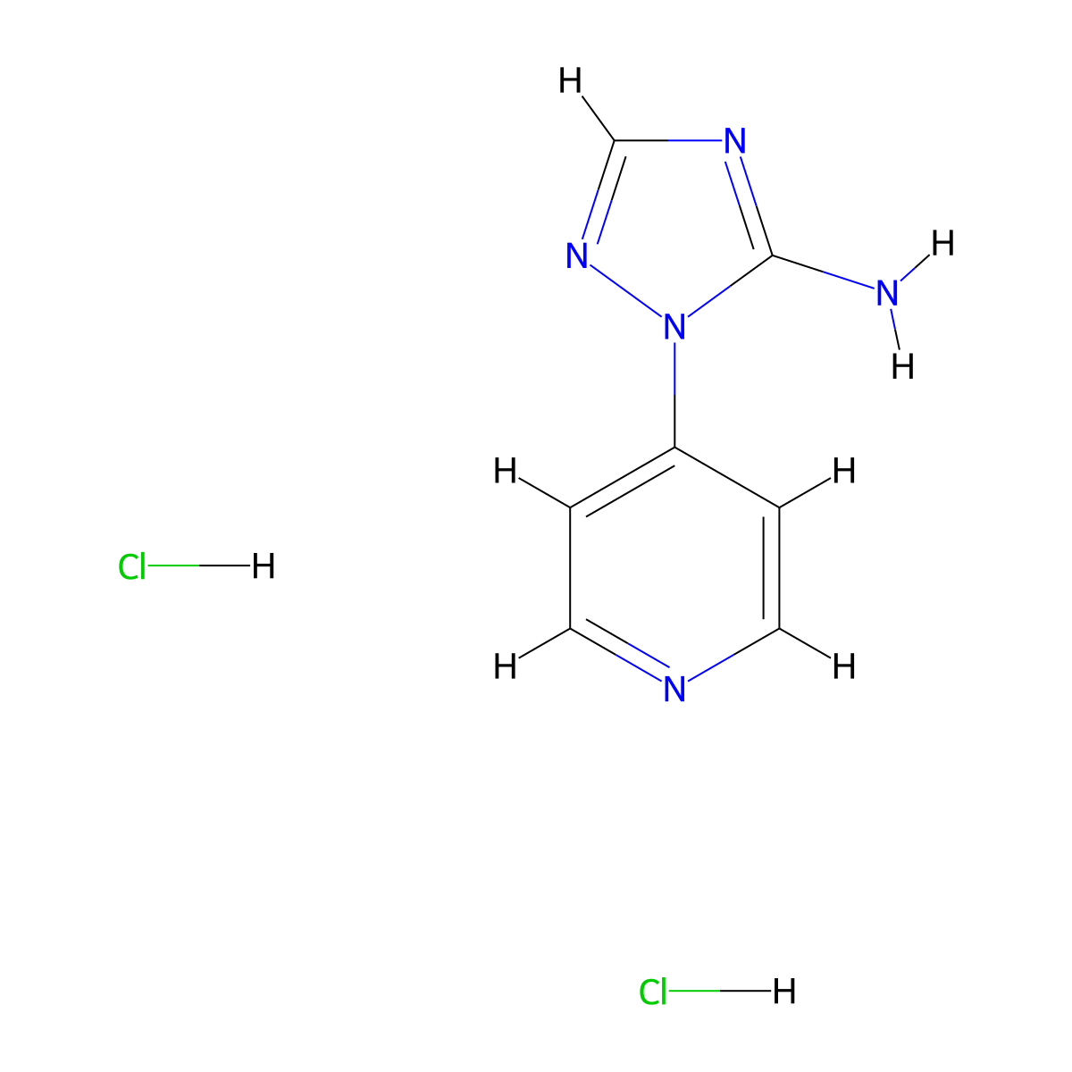 1-(pyridin-4-yl)-1H-1,2,4-triazol-5-amine dihydrochloride molecular structure, CAS 1909309-60-9
