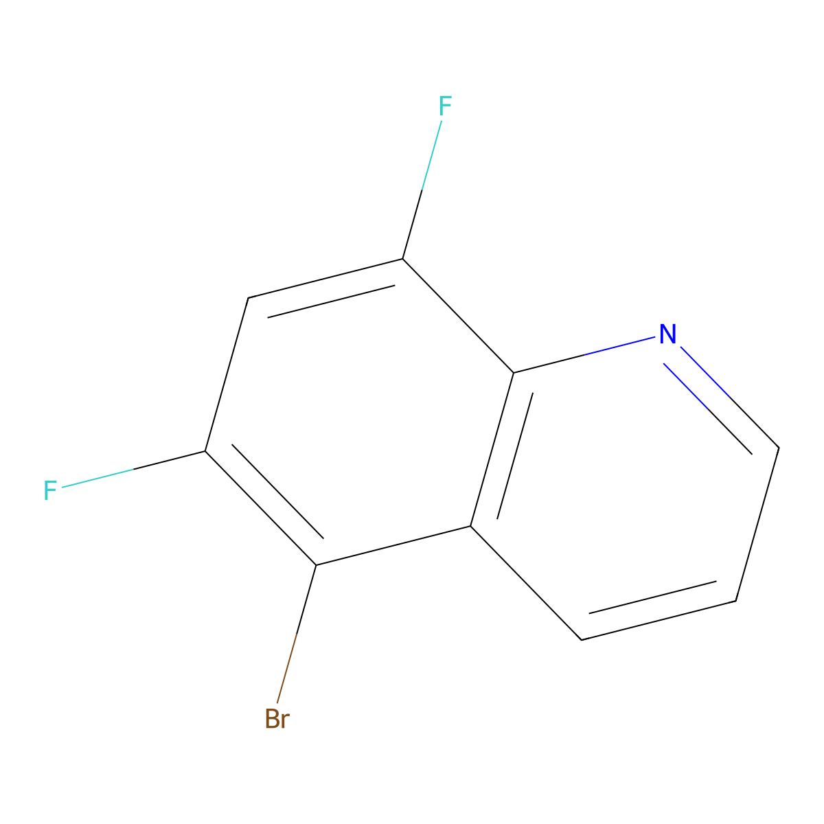 5-Bromo-6,8-difluoroquinoline molecular structure, CAS 1909309-62-1