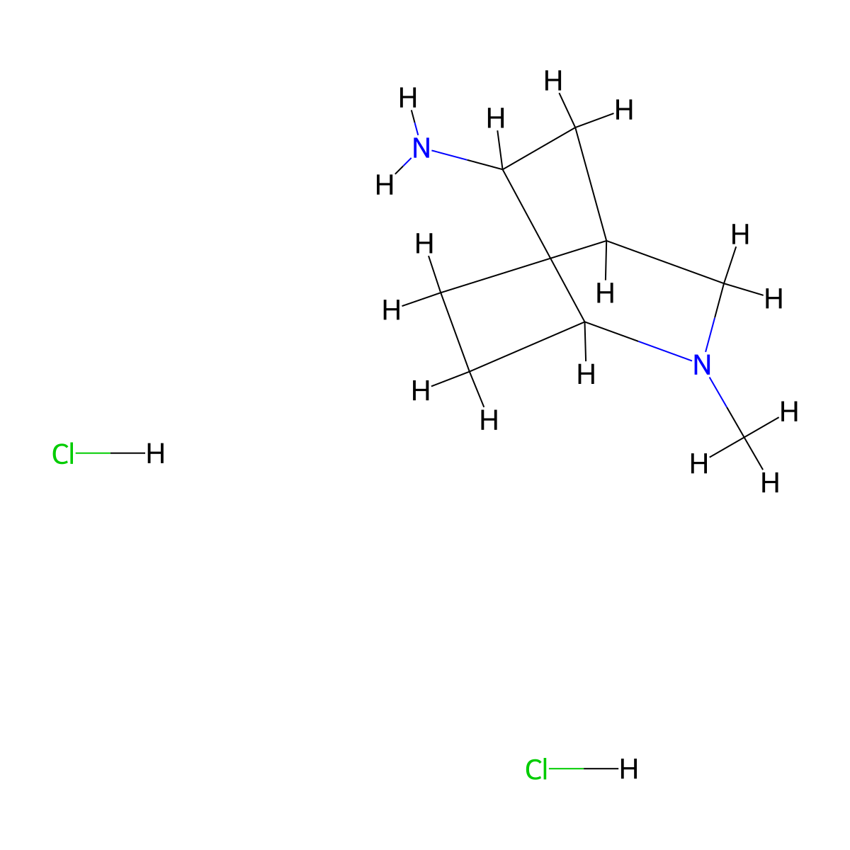 2-Methyl-2-azabicyclo(2.2.2)octan-6-amine dihydrochloride molecular structure, CAS 1909309-64-3