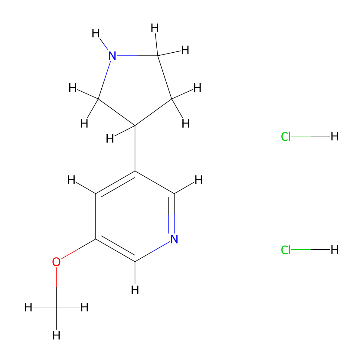 3-Methoxy-5-(pyrrolidin-3-yl)pyridine dihydrochloride molecular structure, CAS 1909309-70-1