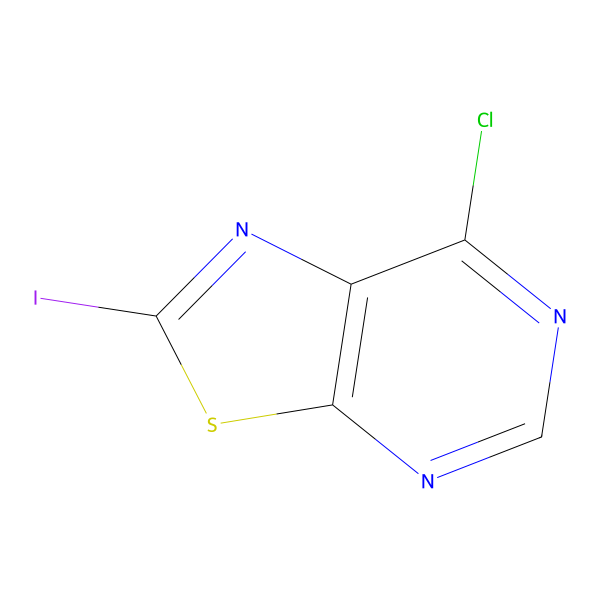 7-Chloro-2-iodo-(1,3)thiazolo(5,4-d)pyrimidine molecular structure, CAS 1909309-71-2