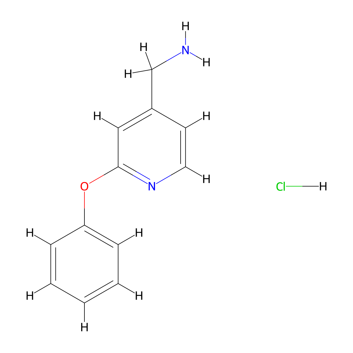 (2-Phenoxypyridin-4-yl)methanamine hydrochloride molecular structure, CAS 1909309-76-7
