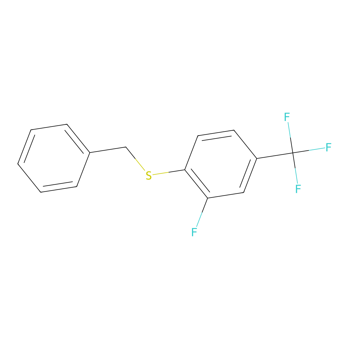 1-(Benzylsulfanyl)-2-fluoro-4-(trifluoromethyl)benzene molecular structure, CAS 1909309-77-8