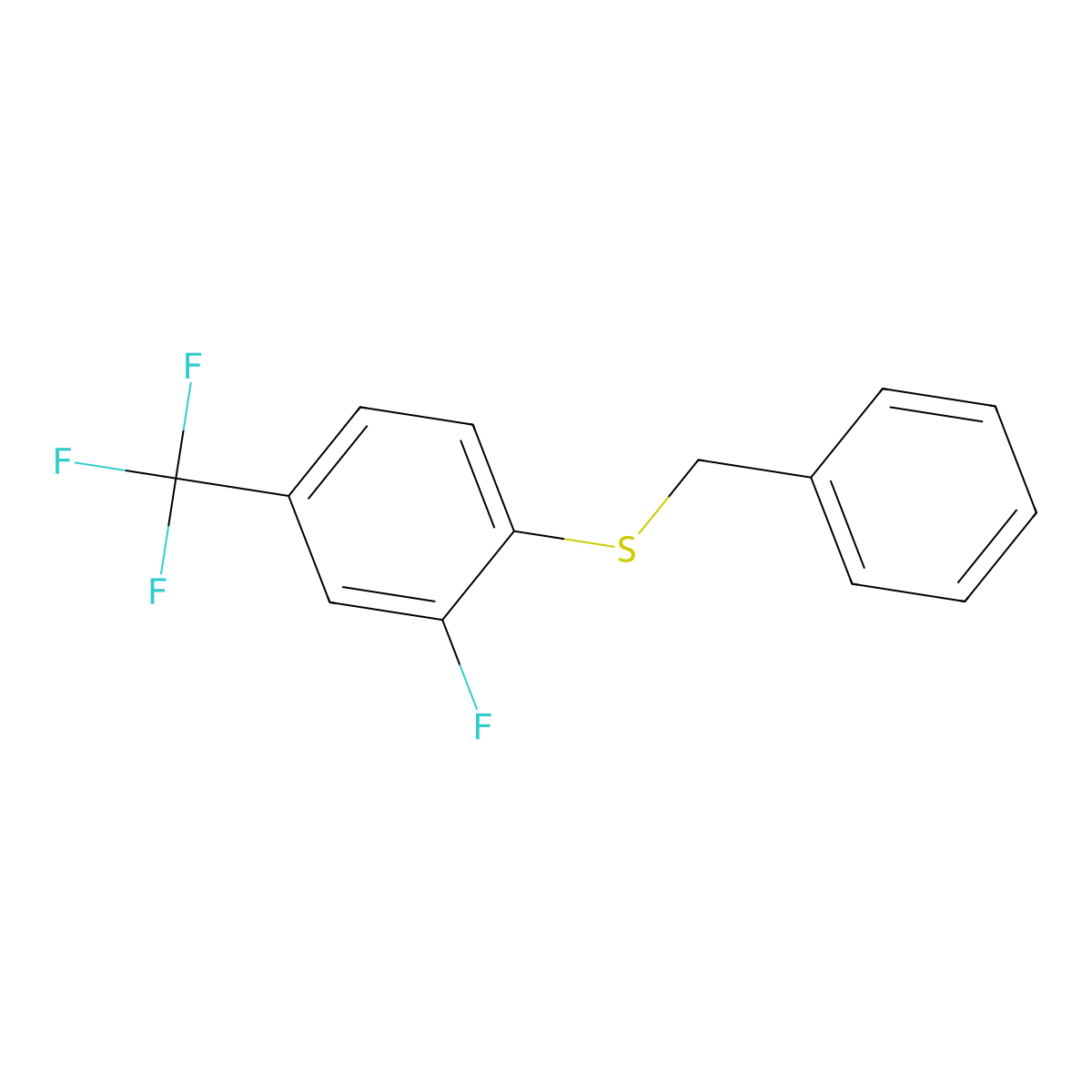 1-(Benzylsulfanyl)-2-fluoro-4-(trifluoromethyl)benzene molecular structure, CAS 1909309-77-8