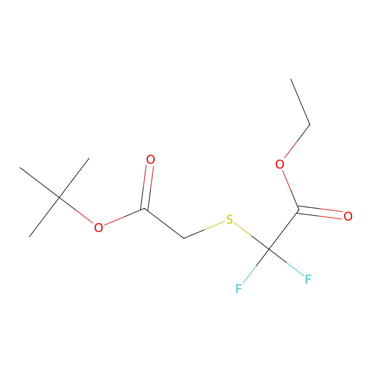 Ethyl 2-{[2-(tert-butoxy)-2-oxoethyl]sulfanyl}-2,2-difluoroacetate molecular structure, CAS 1909309-97-2