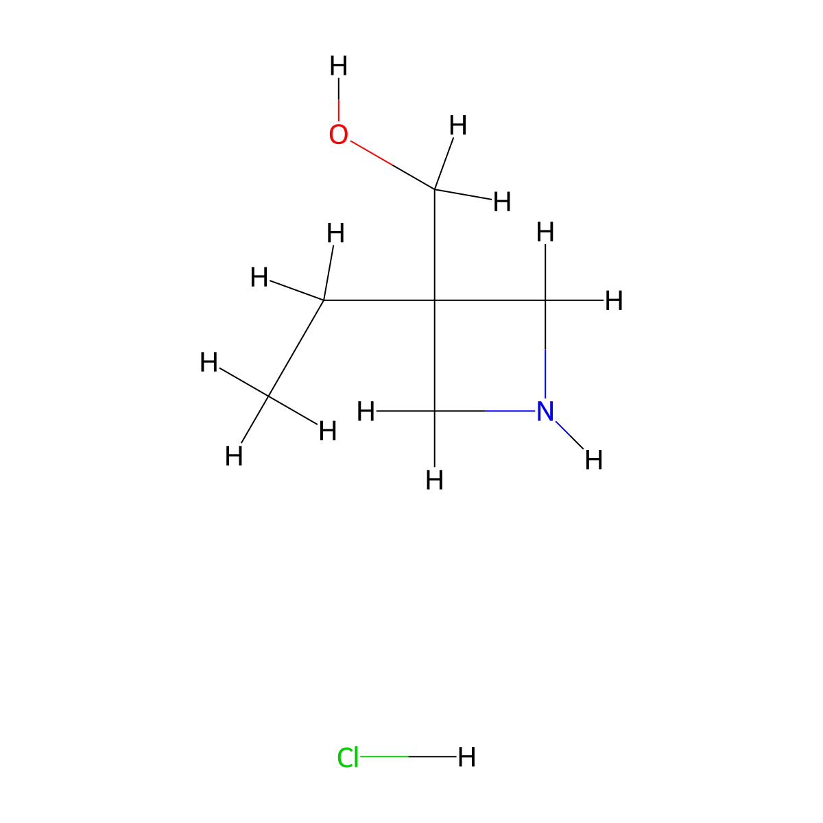 (3-Ethylazetidin-3-yl)methanol hydrochloride molecular structure, CAS 1909310-02-6