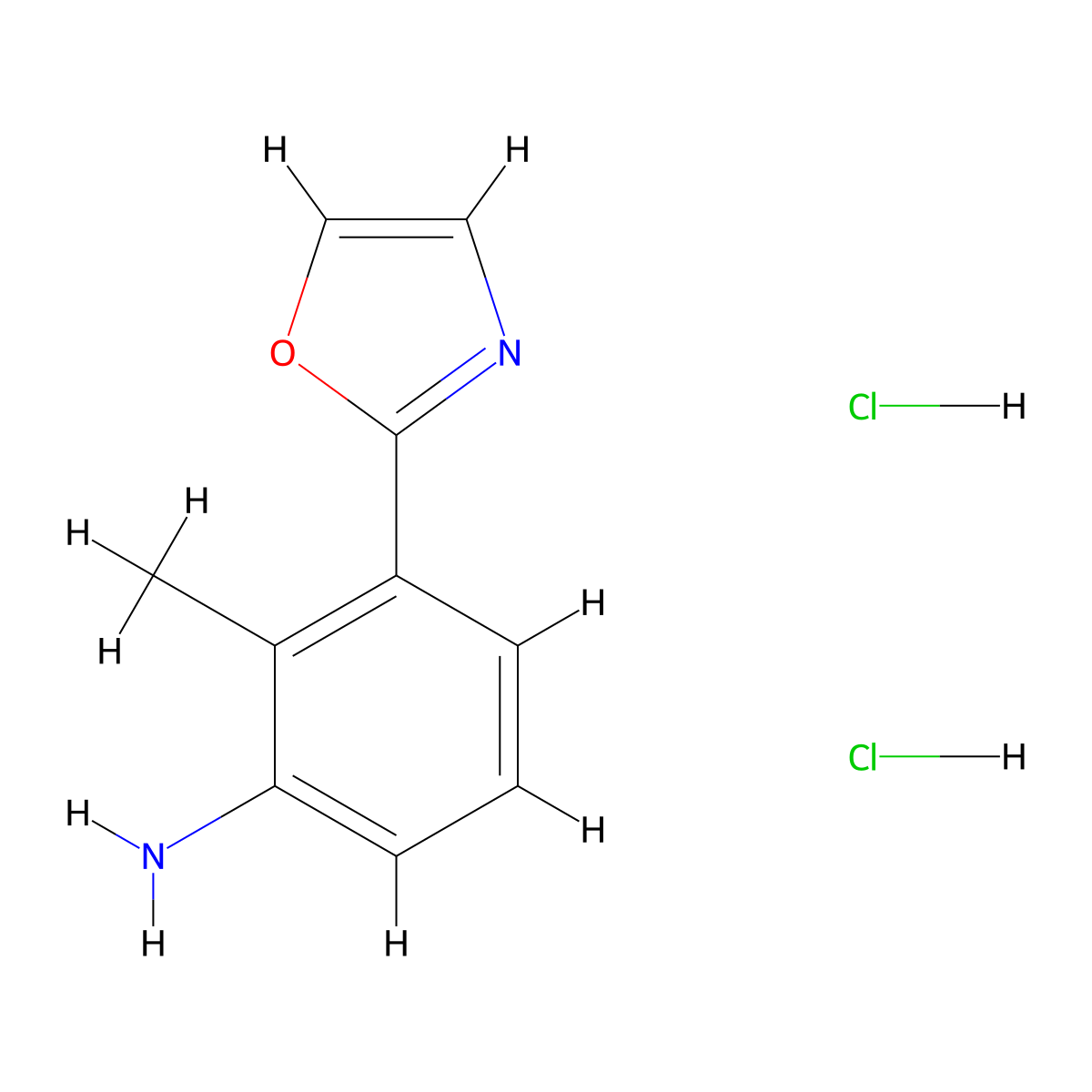 2-Methyl-3-(1,3-oxazol-2-yl)aniline dihydrochloride molecular structure, CAS 1909310-04-8