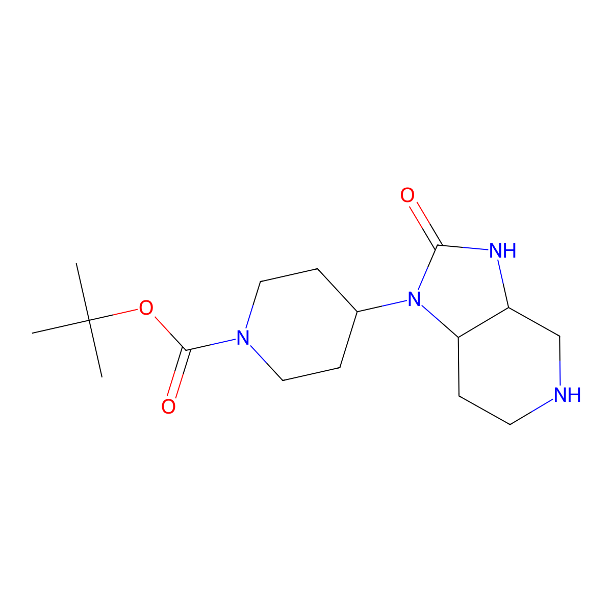 tert-butyl 4-{2-oxo-octahydro-1H-imidazolidino[4,5-c]pyridin-1-yl}piperidine-1-carboxylate molecular structure, CAS 1909310-15-1