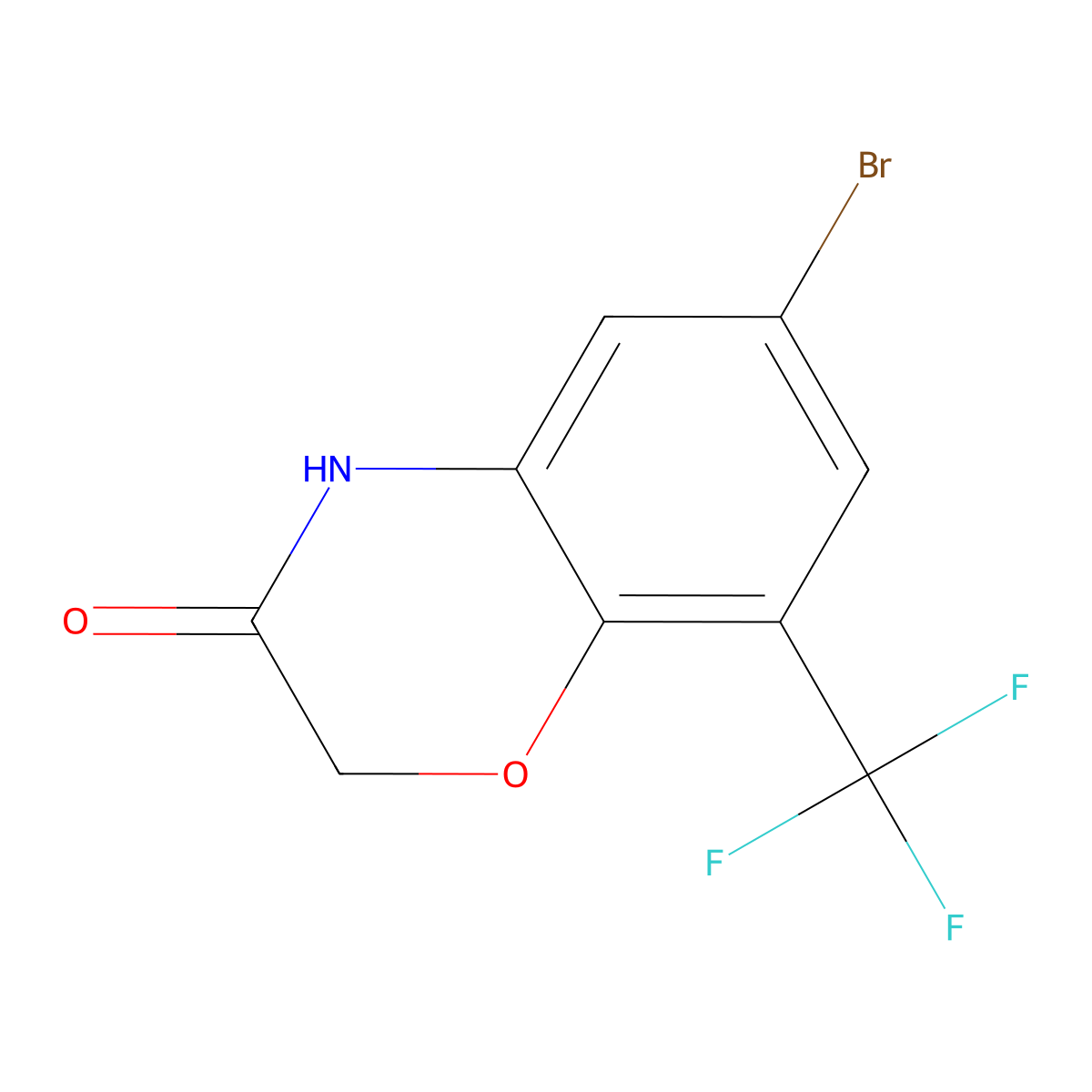 6-bromo-8-(trifluoromethyl)-3,4-dihydro-2H-1,4-benzoxazin-3-one molecular structure, CAS 1909311-73-4