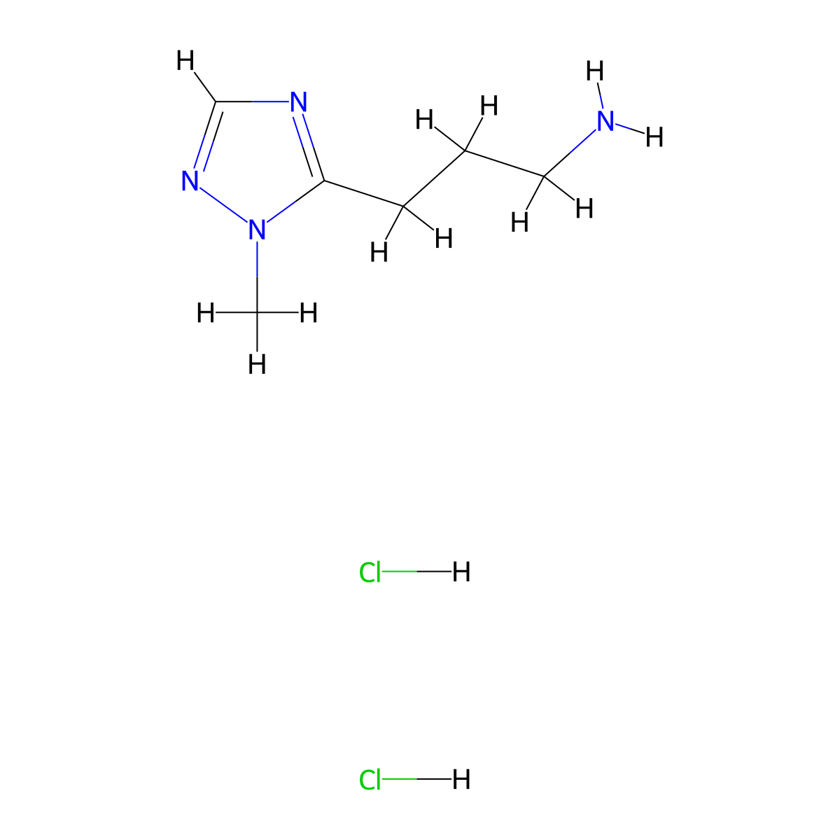 3-(1-methyl-1H-1,2,4-triazol-5-yl)propan-1-amine dihydrochloride molecular structure, CAS 1909311-80-3