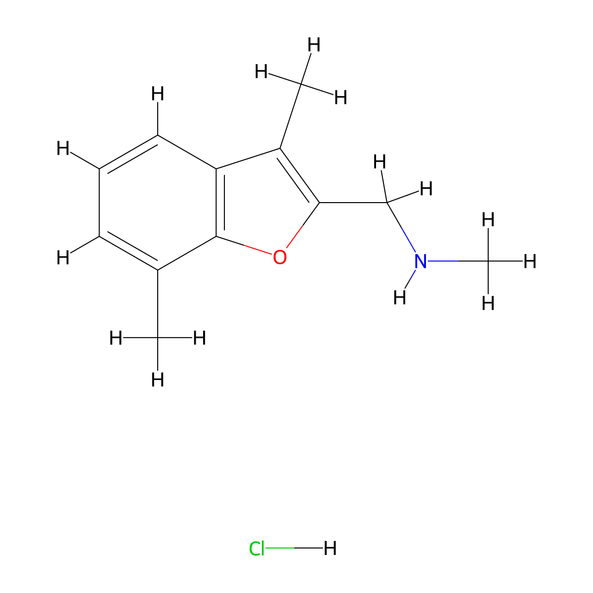[(3,7-Dimethyl-1-benzofuran-2-yl)methyl](methyl)amine hydrochloride molecular structure, CAS 1909311-95-0