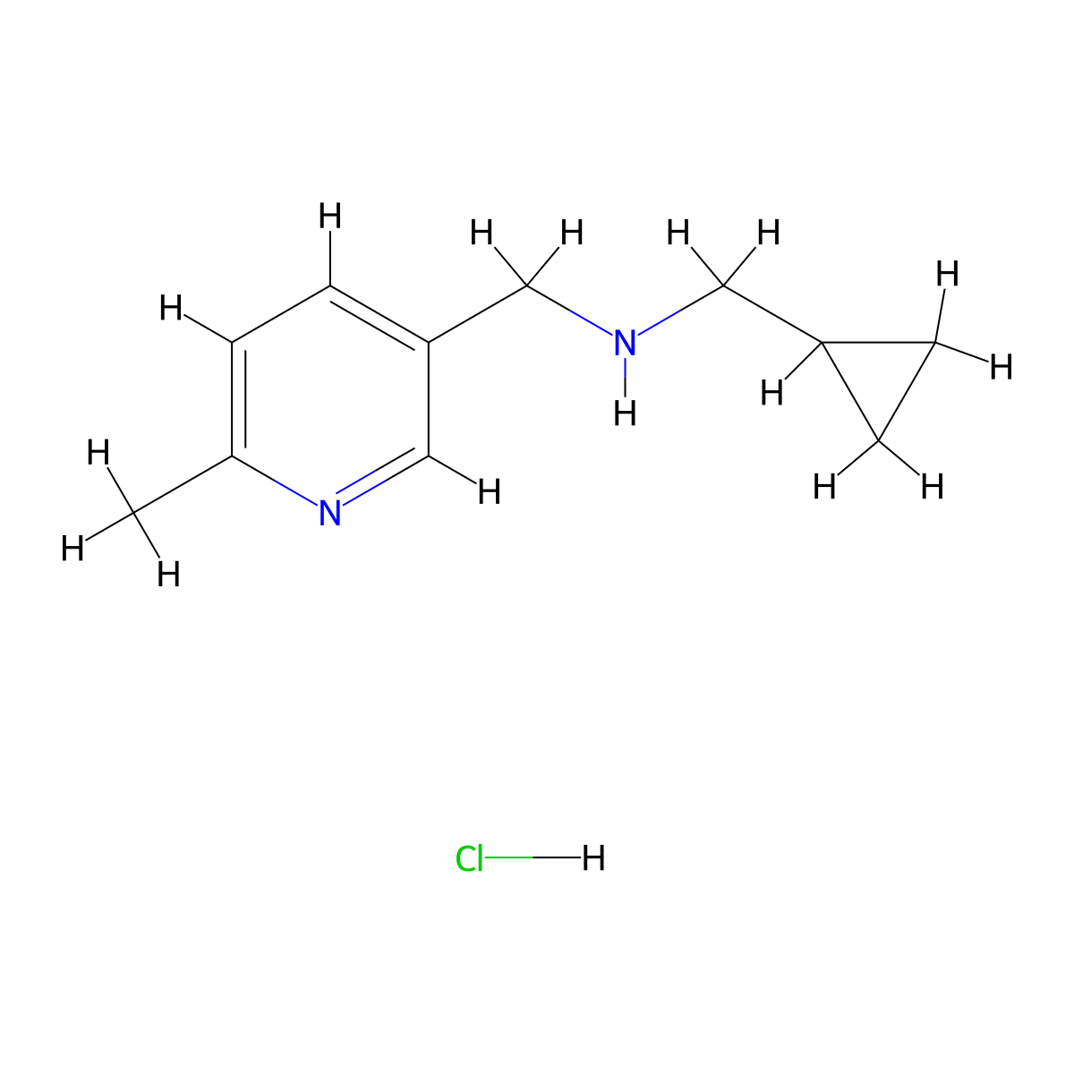 (Cyclopropylmethyl)[(6-methylpyridin-3-yl)methyl]amine hydrochloride molecular structure, CAS 1909311-99-4