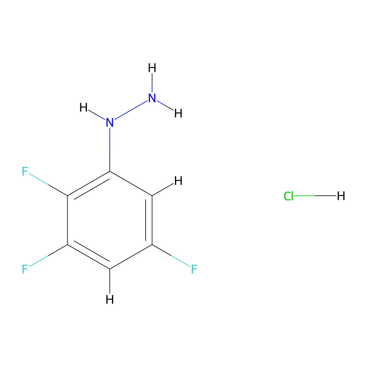(2,3,5-Trifluorophenyl)hydrazine hydrochloride molecular structure, CAS 1909312-01-1
