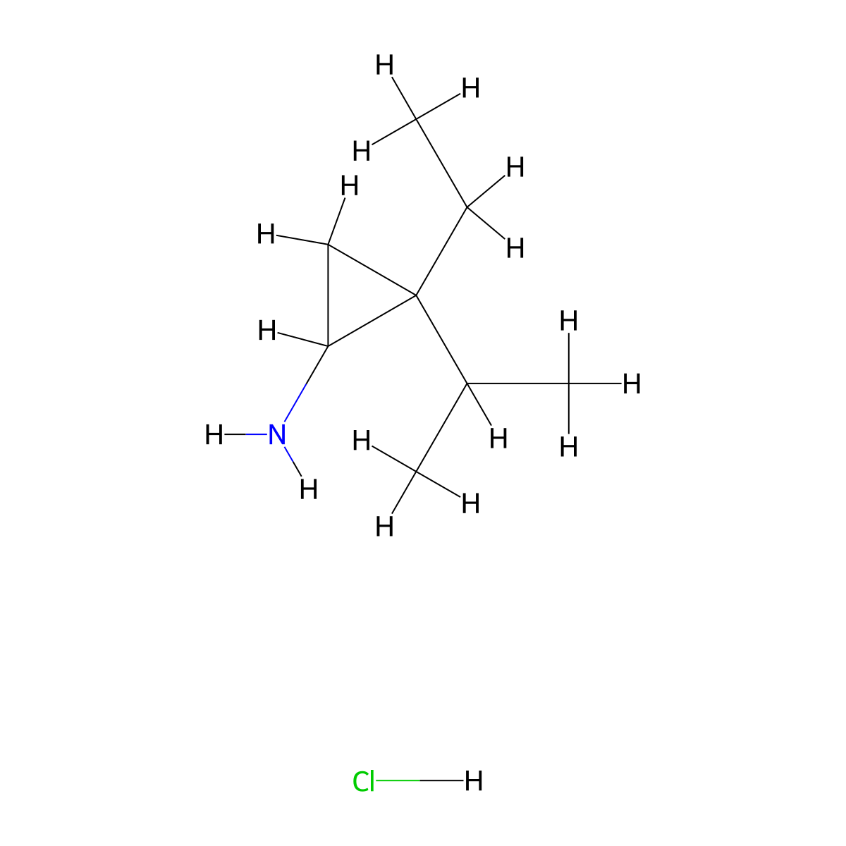 2-Ethyl-2-(propan-2-yl)cyclopropan-1-amine hydrochloride molecular structure, CAS 1909312-03-3