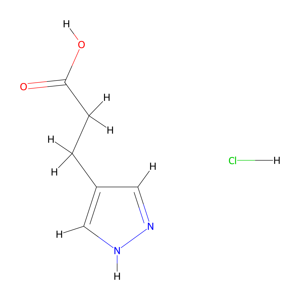 3-(1H-pyrazol-4-yl)propanoic acid hydrochloride molecular structure, CAS 1909312-08-8