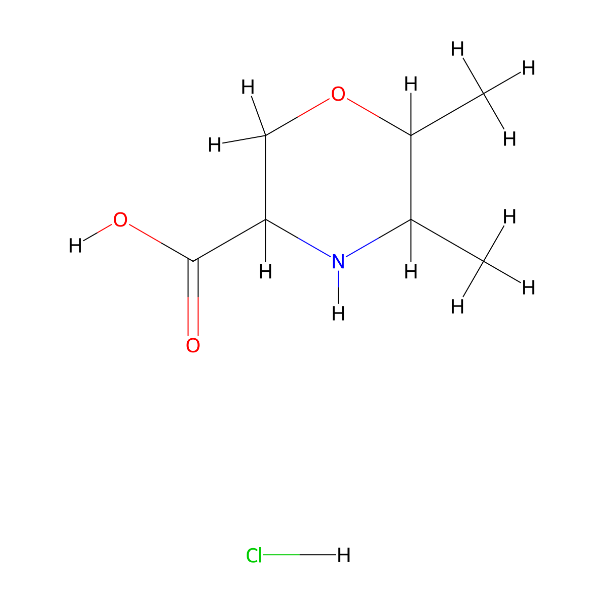 5,6-Dimethylmorpholine-3-carboxylic acid hydrochloride molecular structure, CAS 1909312-10-2