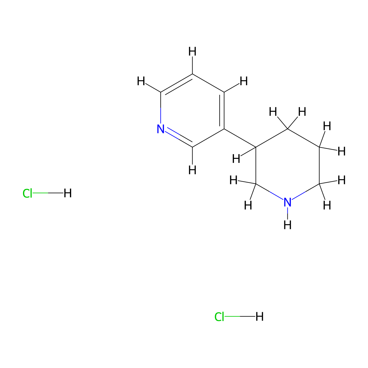 3-(Piperidin-3-yl)pyridine dihydrochloride molecular structure, CAS 1909312-18-0