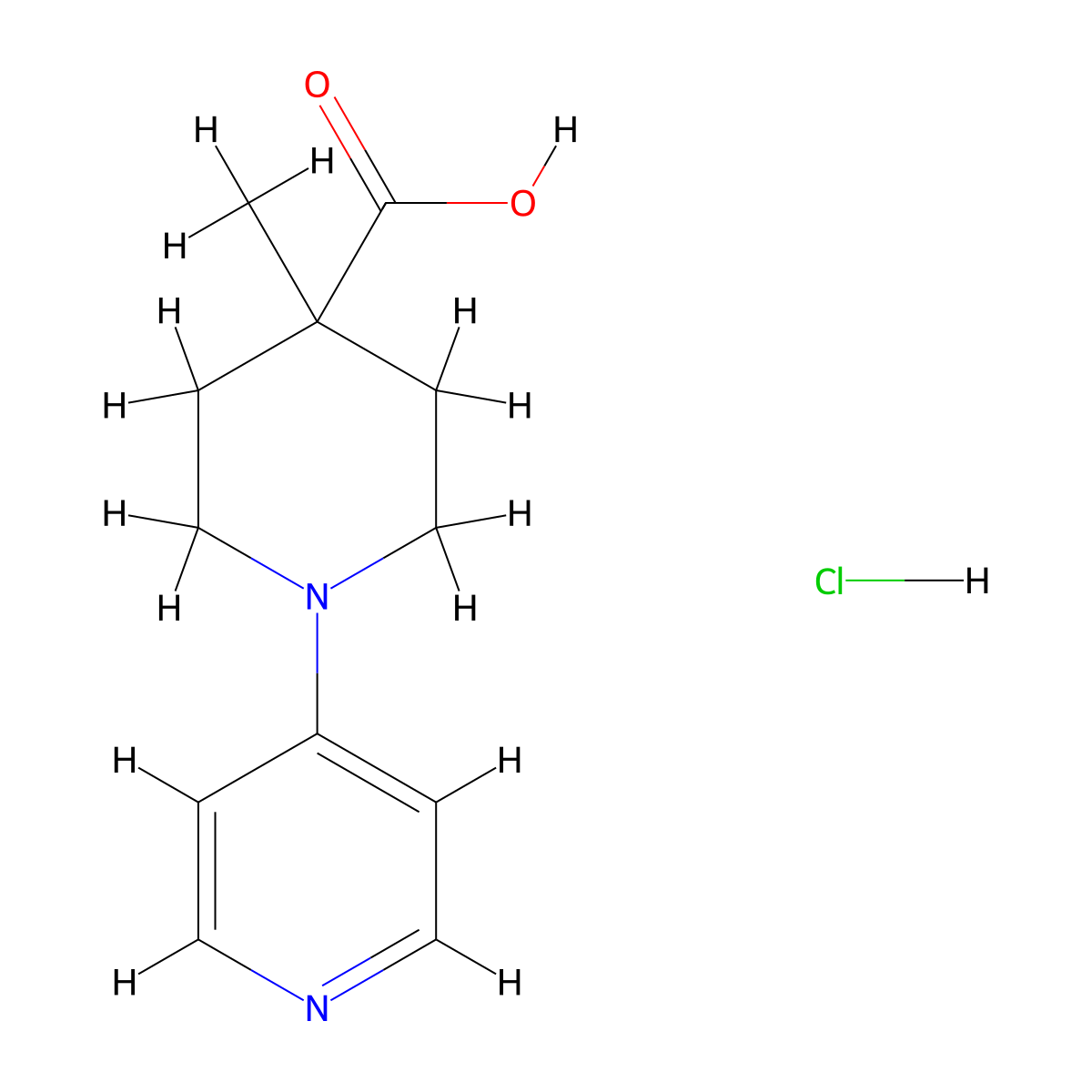 4-Methyl-1-(pyridin-4-yl)piperidine-4-carboxylic acid hydrochloride molecular structure, CAS 1909312-20-4