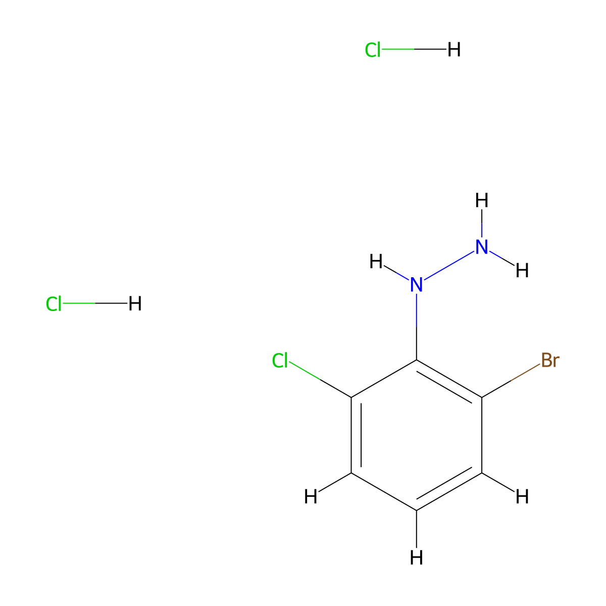 (2-Bromo-6-chlorophenyl)hydrazine dihydrochloride molecular structure, CAS 1909312-32-8