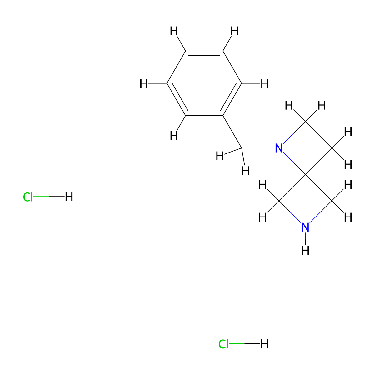 1-Benzyl-1,6-diazaspiro(3.3)heptane dihydrochloride molecular structure, CAS 1909312-36-2