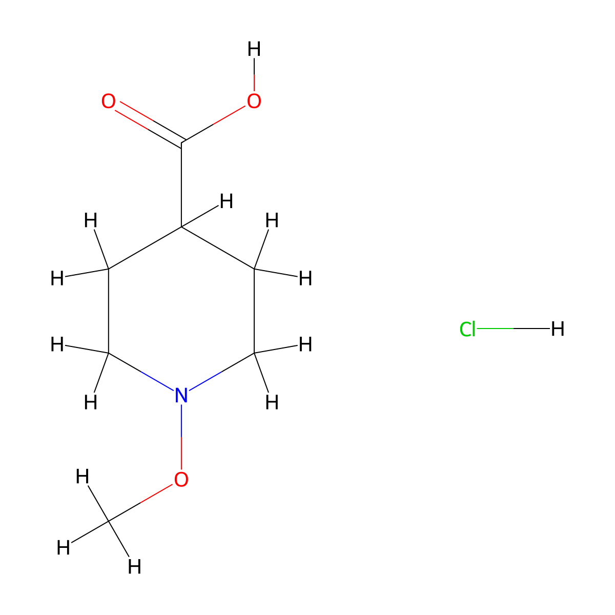 1-Methoxypiperidine-4-carboxylic acid hydrochloride molecular structure, CAS 1909312-44-2