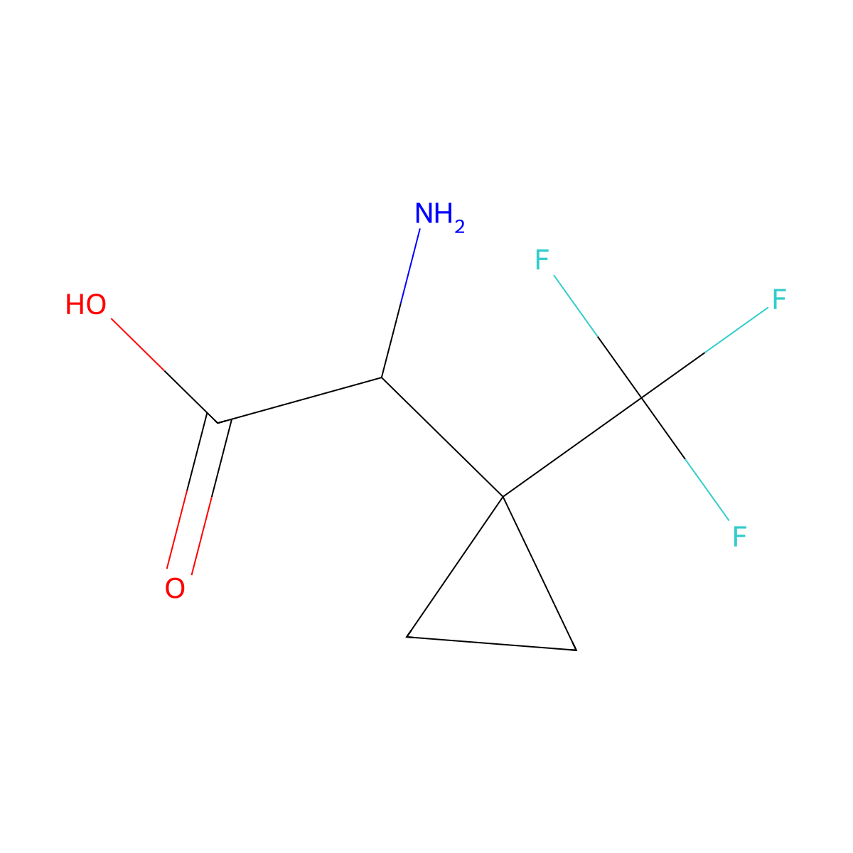 2-Amino-2-[1-(trifluoromethyl)cyclopropyl]acetic acid molecular structure, CAS 1909312-47-5