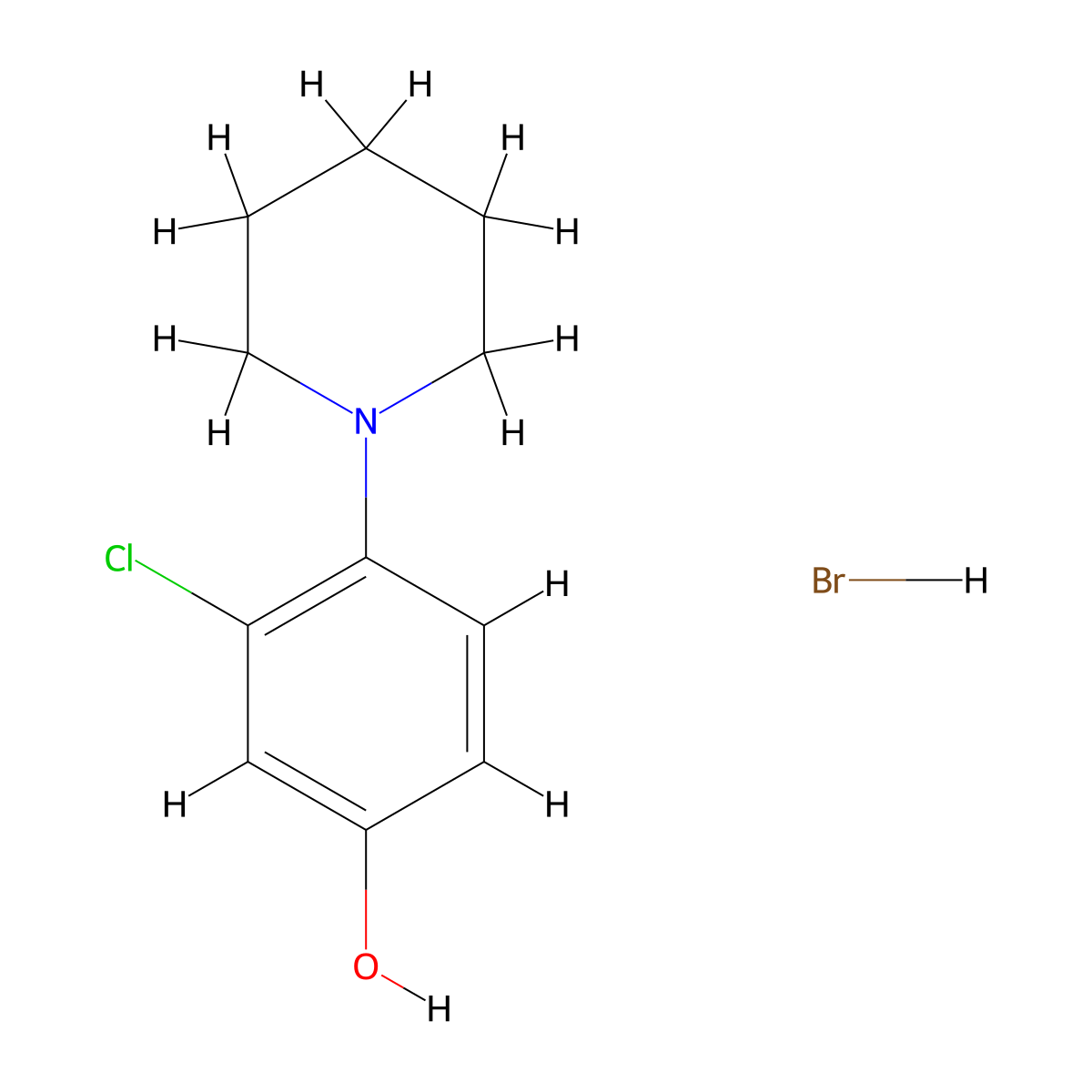3-Chloro-4-(piperidin-1-yl)phenol hydrobromide molecular structure, CAS 1909312-54-4