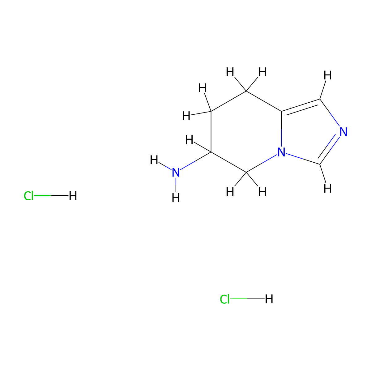 5H,6H,7H,8H-imidazo(1,5-a)pyridin-6-amine dihydrochloride molecular structure, CAS 1909312-62-4