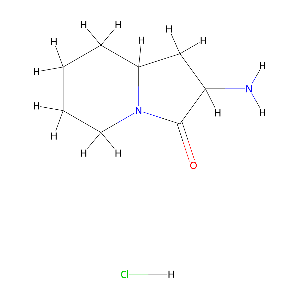 2-Amino-octahydroindolizin-3-one hydrochloride molecular structure, CAS 1909312-68-0