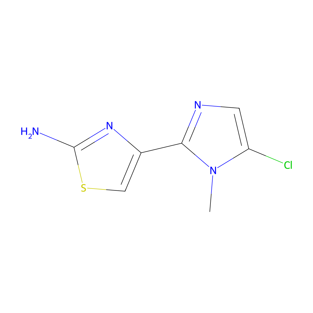 4-(5-chloro-1-methyl-1H-imidazol-2-yl)-1,3-thiazol-2-amine molecular structure, CAS 1909312-74-8