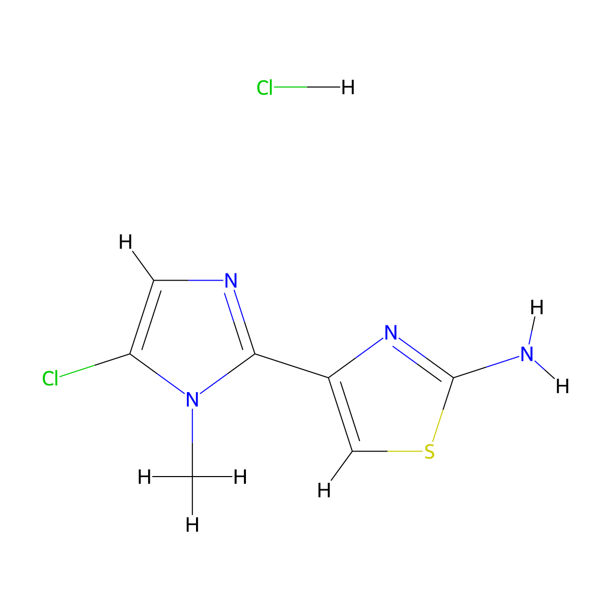 4-(5-chloro-1-methyl-1H-imidazol-2-yl)-1,3-thiazol-2-amine hydrochloride molecular structure, CAS 1909312-75-9