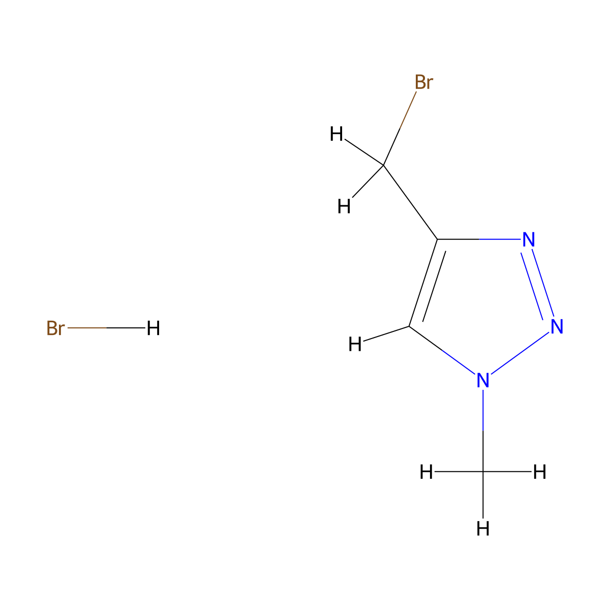 4-(bromomethyl)-1-methyl-1H-1,2,3-triazole hydrobromide molecular structure, CAS 1909312-78-2