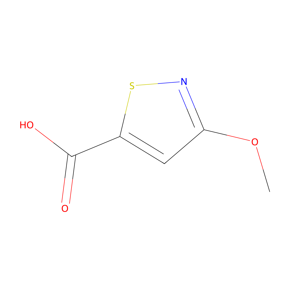 3-Methoxy-1,2-thiazole-5-carboxylic acid molecular structure, CAS 1909312-82-8