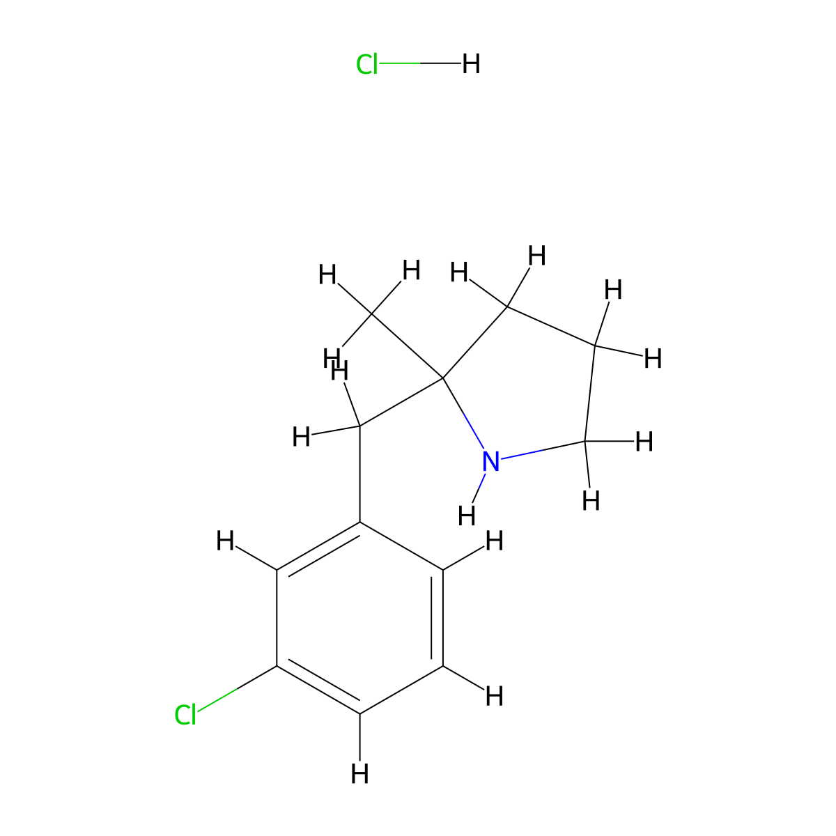 2-[(3-Chlorophenyl)methyl]-2-methylpyrrolidine hydrochloride molecular structure, CAS 1909312-86-2