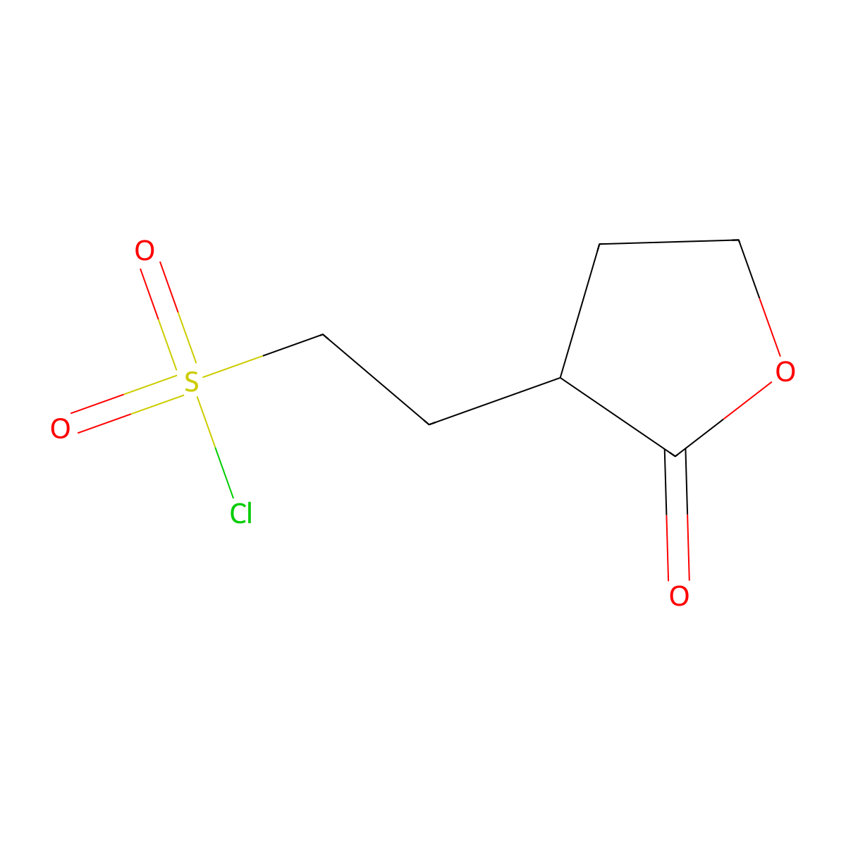 2-(2-Oxooxolan-3-yl)ethane-1-sulfonyl chloride molecular structure, CAS 1909312-89-5