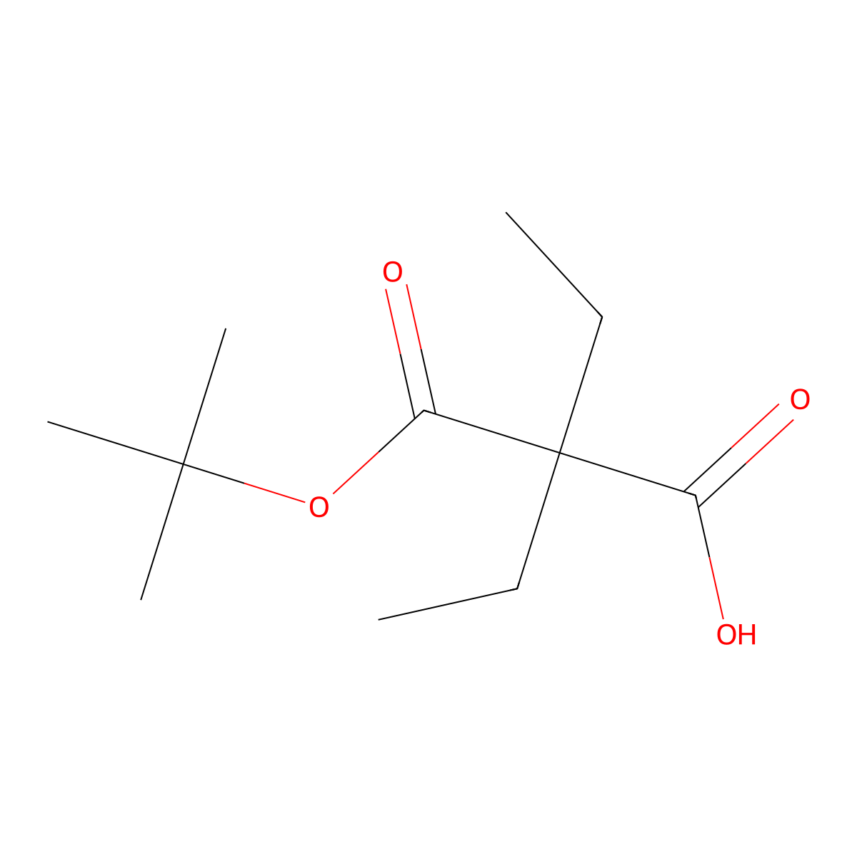2-(Tert-butyl carboxy)-2-ethylbutanoic acid molecular structure, CAS 1909313-06-9