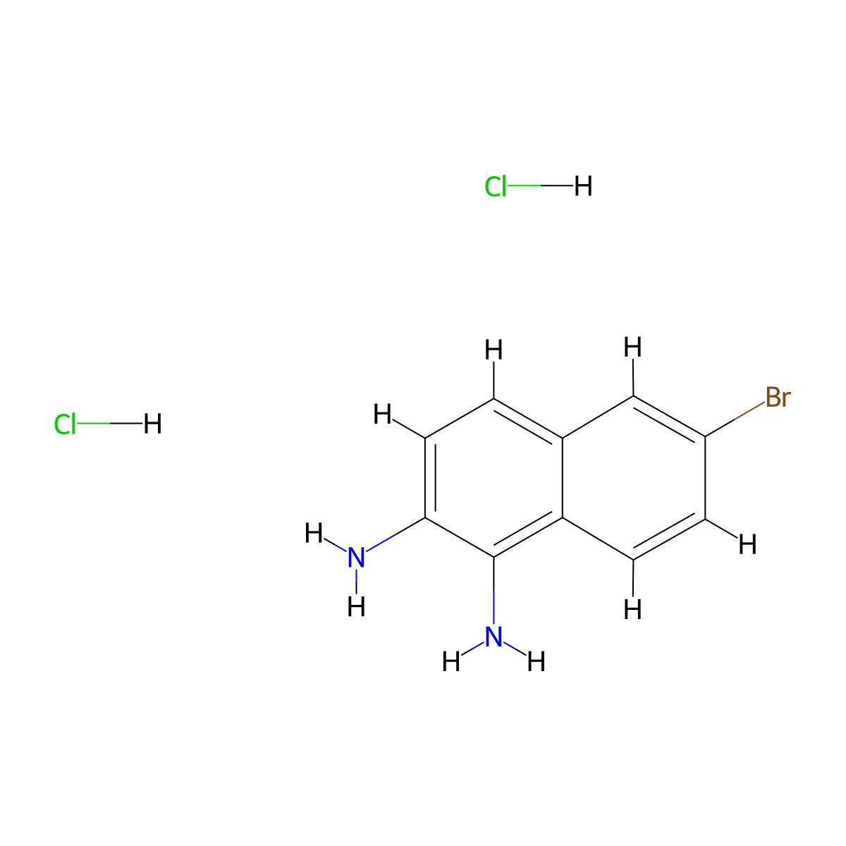 6-Bromonaphthalene-1,2-diamine dihydrochloride molecular structure, CAS 1909313-08-1