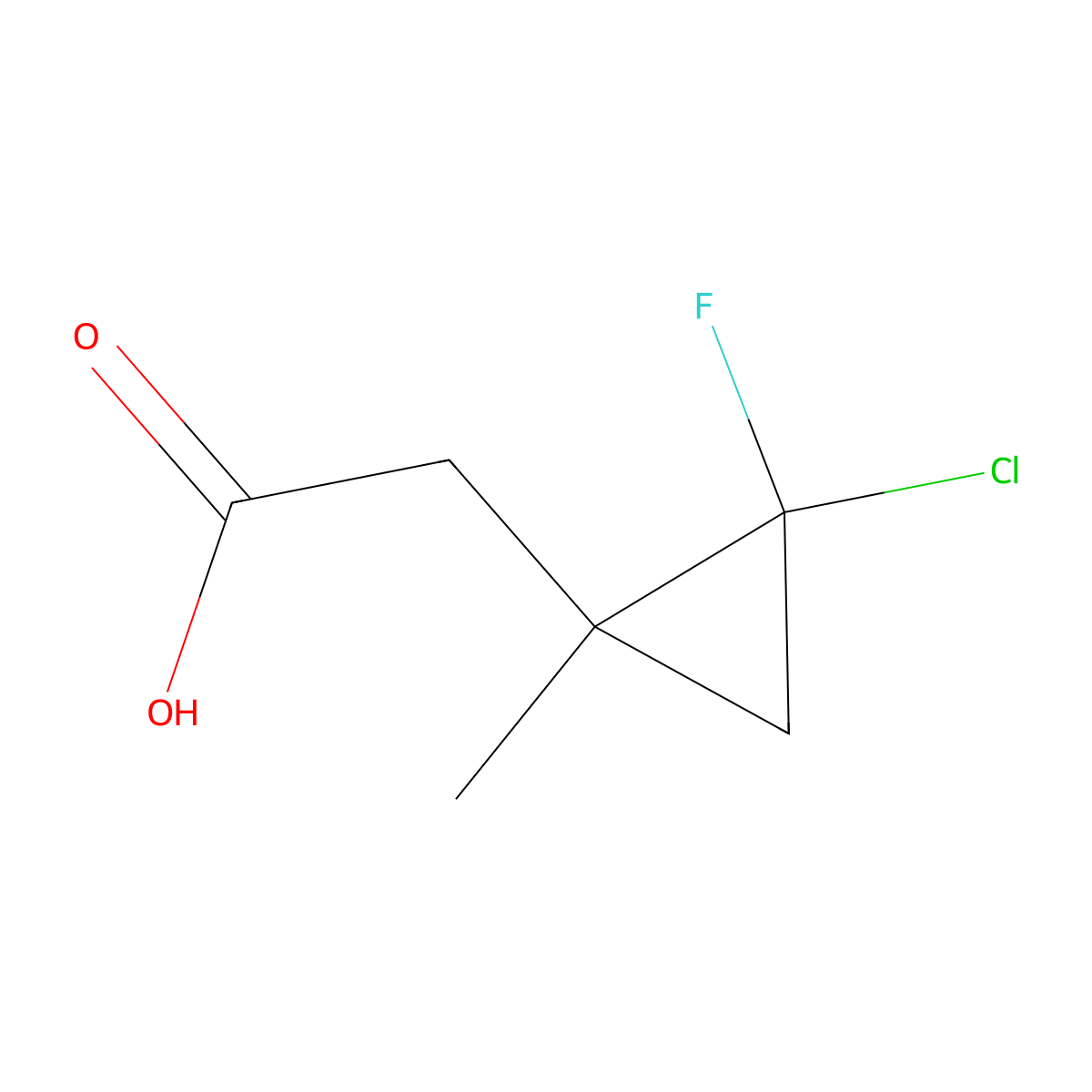 2-(2-Chloro-2-fluoro-1-methylcyclopropyl)acetic acid molecular structure, CAS 1909313-10-5