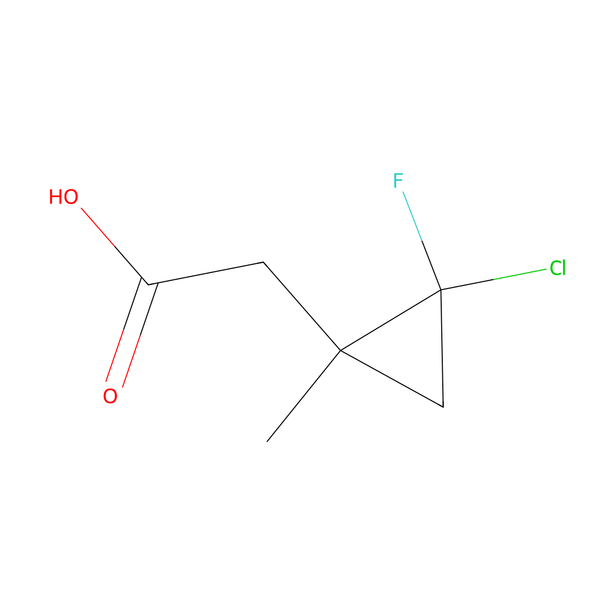 2-(2-Chloro-2-fluoro-1-methylcyclopropyl)acetic acid molecular structure, CAS 1909313-10-5