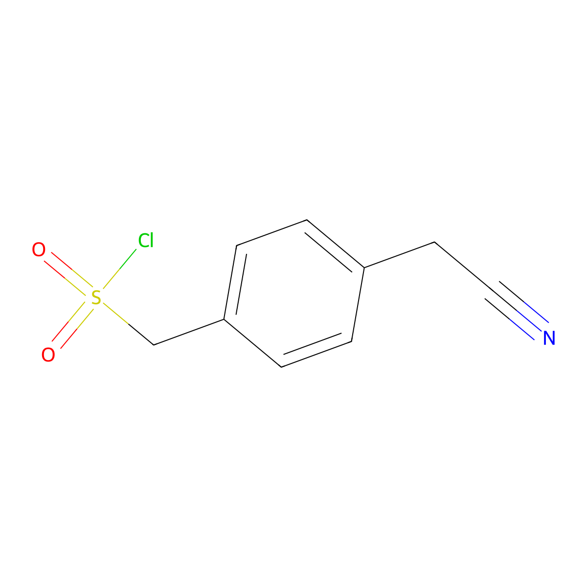 [4-(Cyanomethyl)phenyl]methanesulfonyl chloride molecular structure, CAS 1909313-18-3