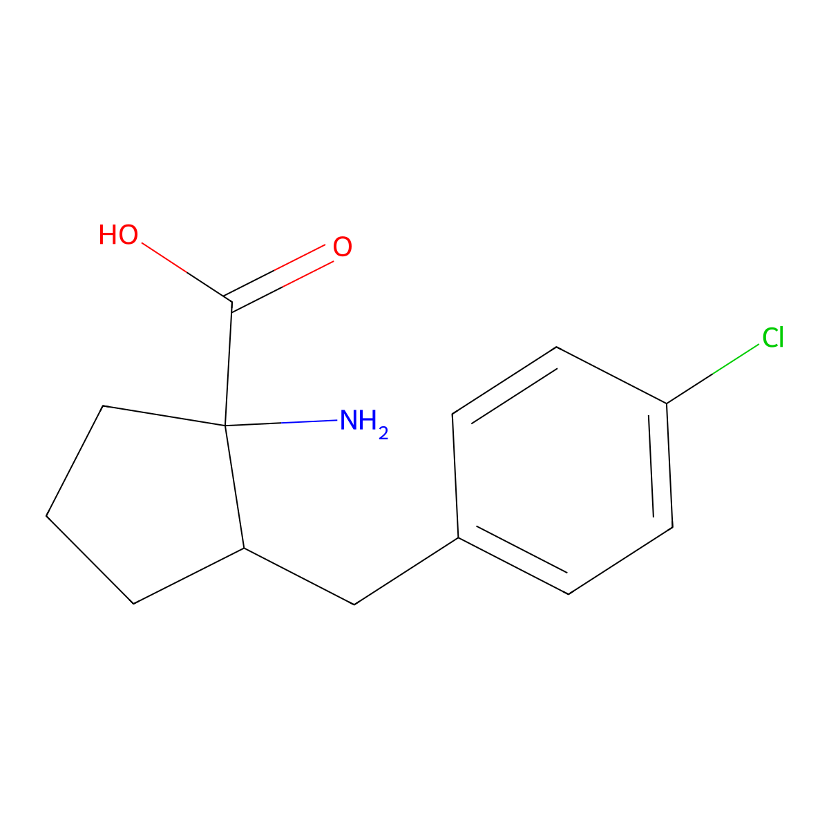 1-Amino-2-[(4-chlorophenyl)methyl]cyclopentane-1-carboxylic acid molecular structure, CAS 1909313-23-0