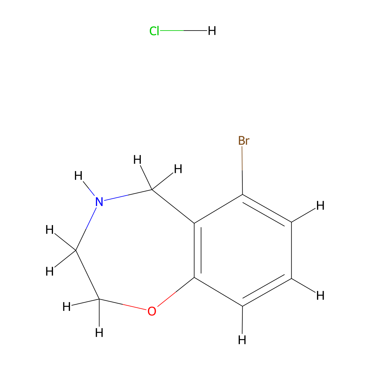 6-Bromo-2,3,4,5-tetrahydro-1,4-benzoxazepine hydrochloride molecular structure, CAS 1909313-27-4