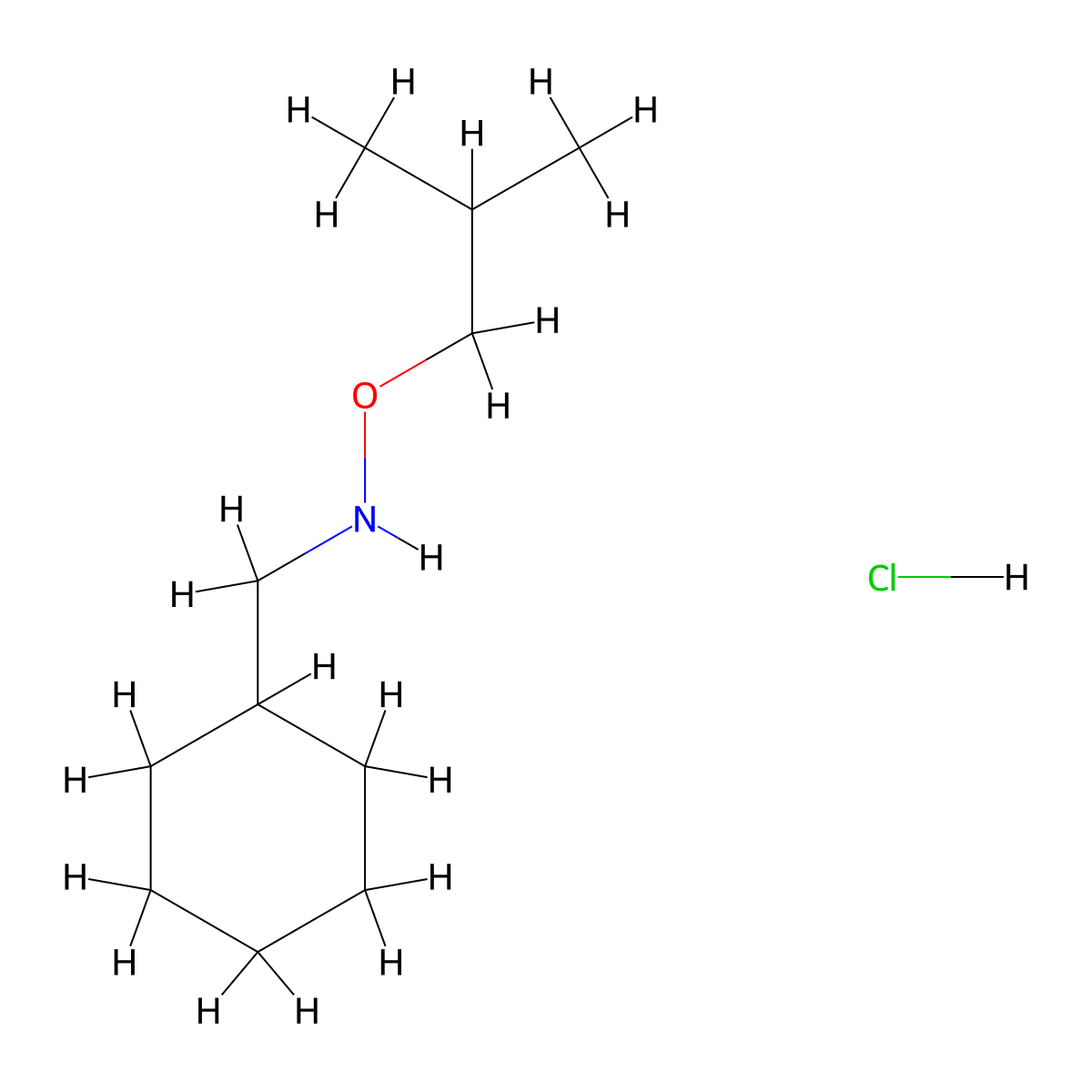 (Cyclohexylmethyl)(2-methylpropoxy)amine hydrochloride molecular structure, CAS 1909313-33-2