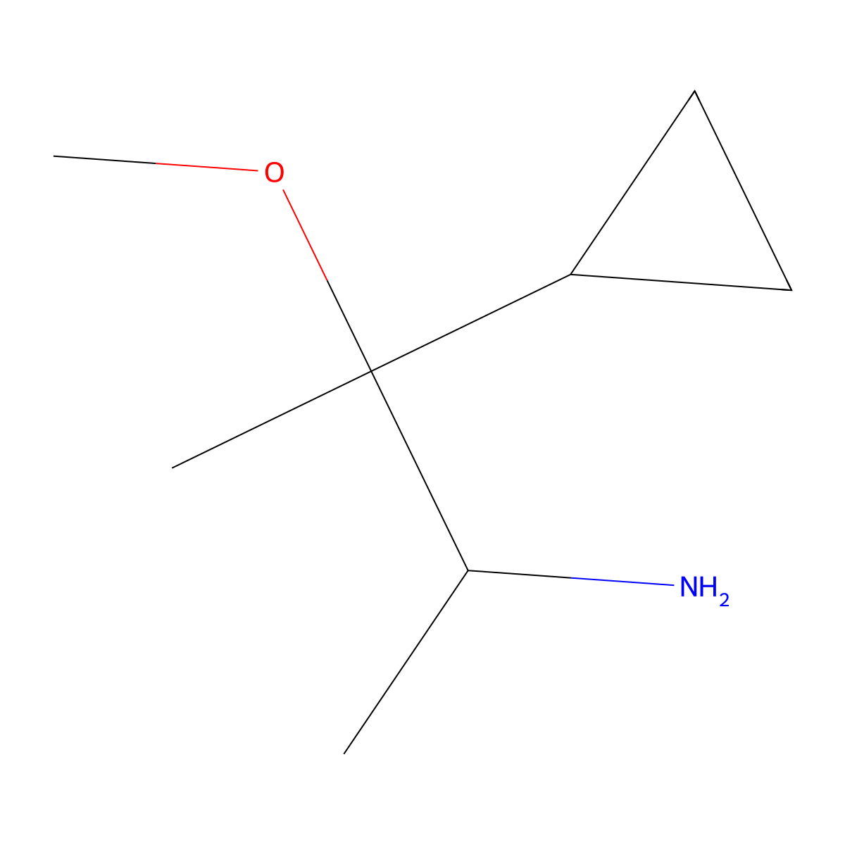 3-Cyclopropyl-3-methoxybutan-2-amine molecular structure, CAS 1909313-38-7