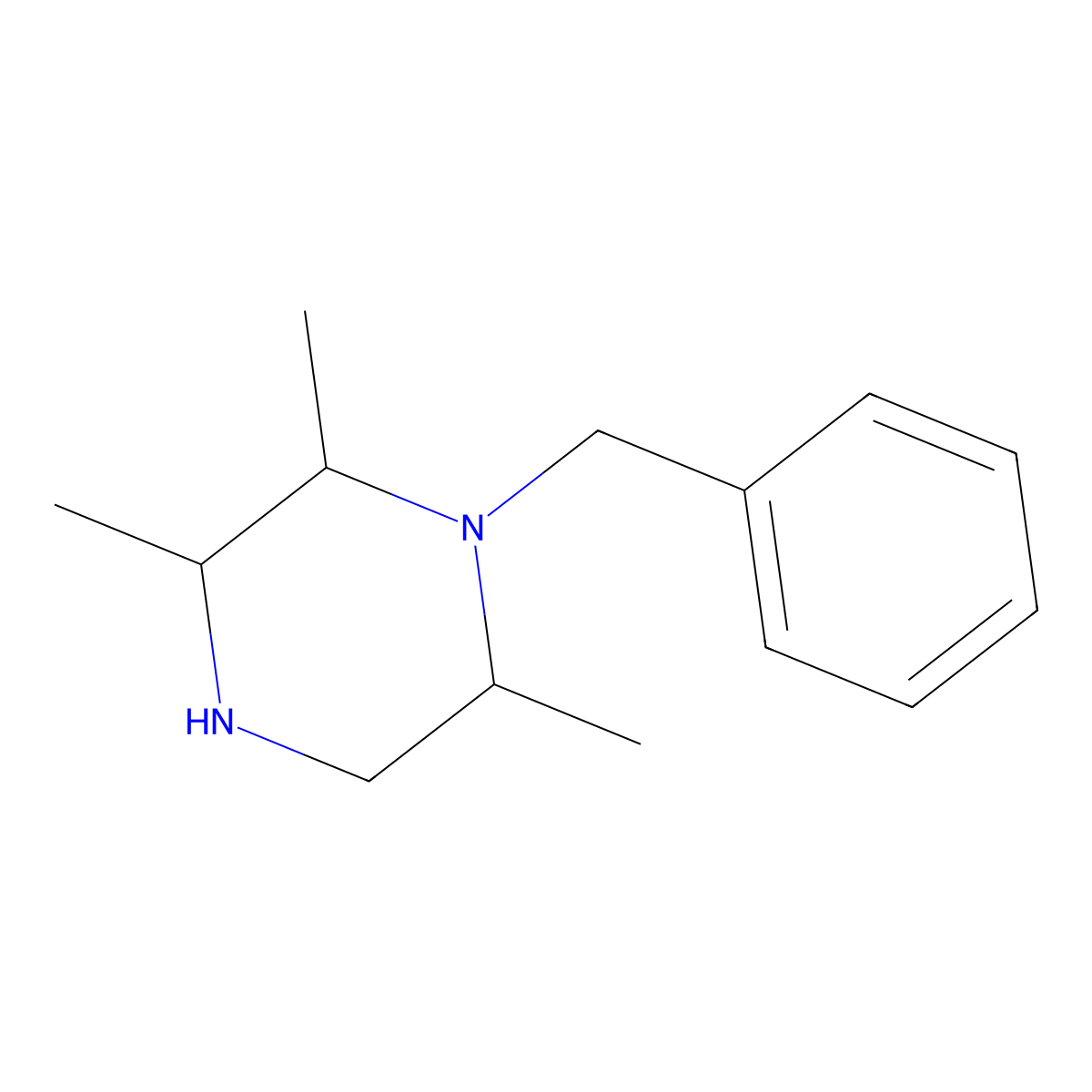 1-Benzyl-2,3,6-trimethylpiperazine molecular structure, CAS 1909313-40-1