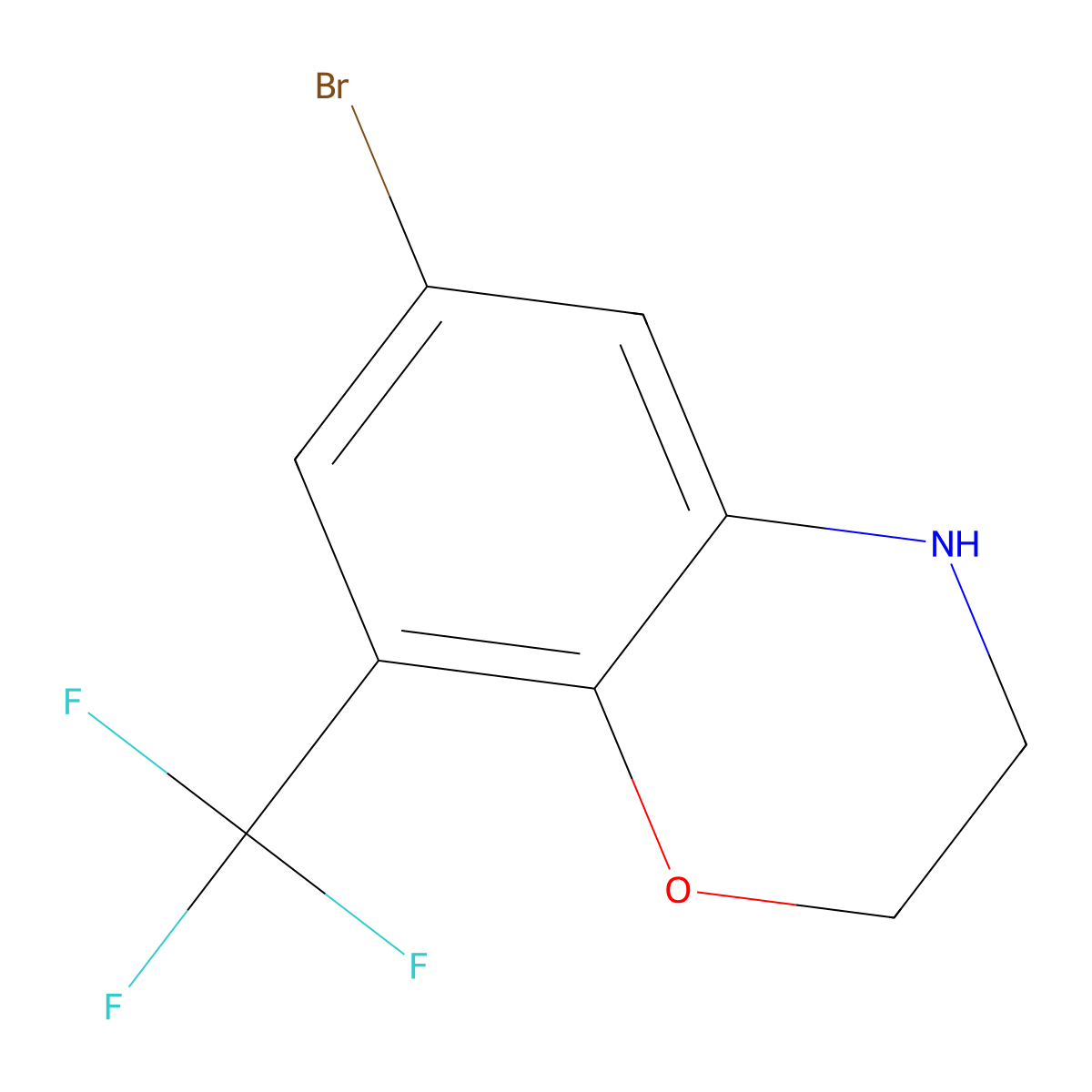6-bromo-8-(trifluoromethyl)-3,4-dihydro-2H-1,4-benzoxazine molecular structure, CAS 1909313-53-6