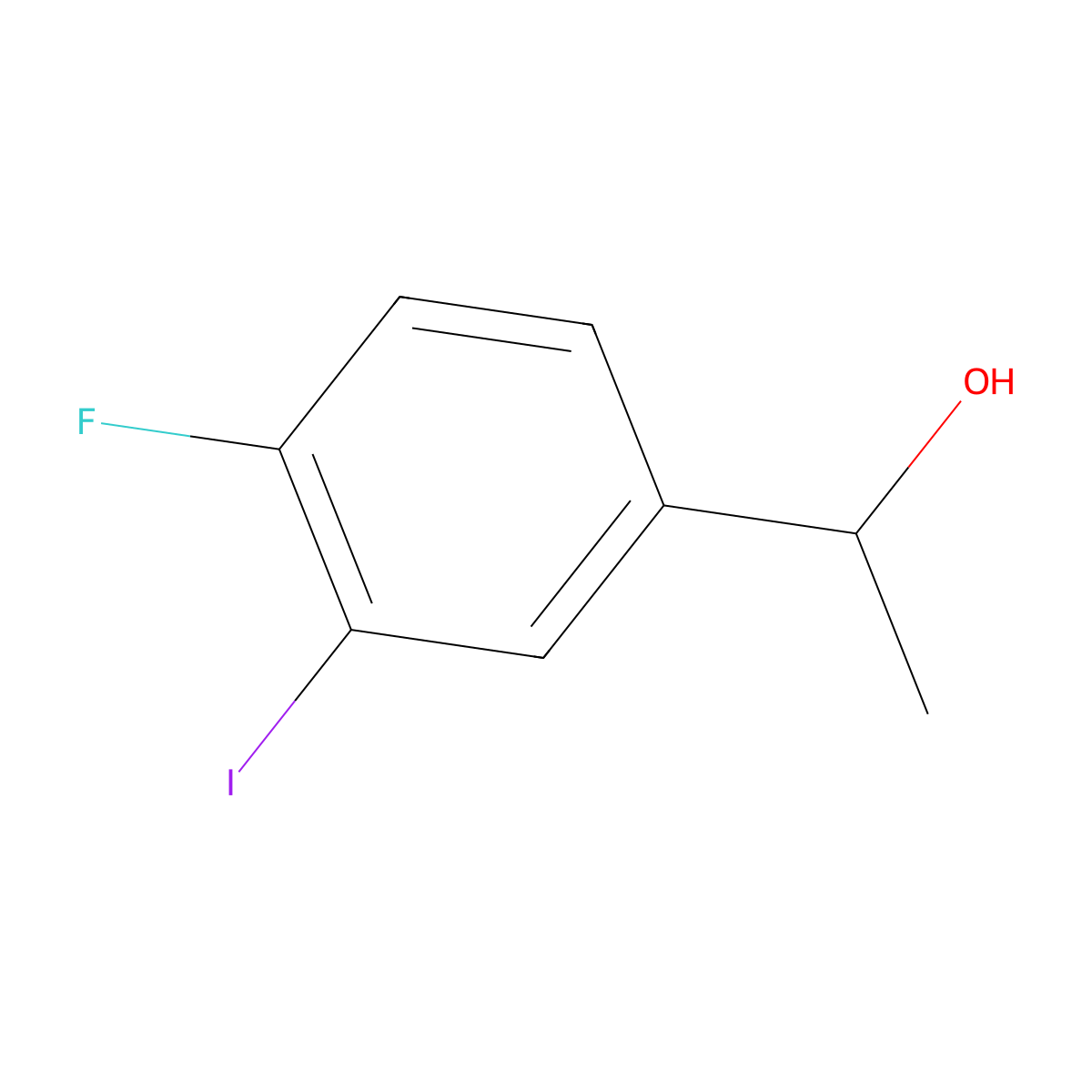 1-(4-Fluoro-3-iodophenyl)ethan-1-ol molecular structure, CAS 1909313-55-8